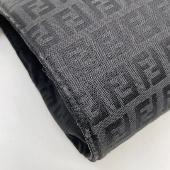 Fendi Zucca Pattern Zucchino Canvas Nylon Black Pouch 80-012625 - Picture 10 of 16
